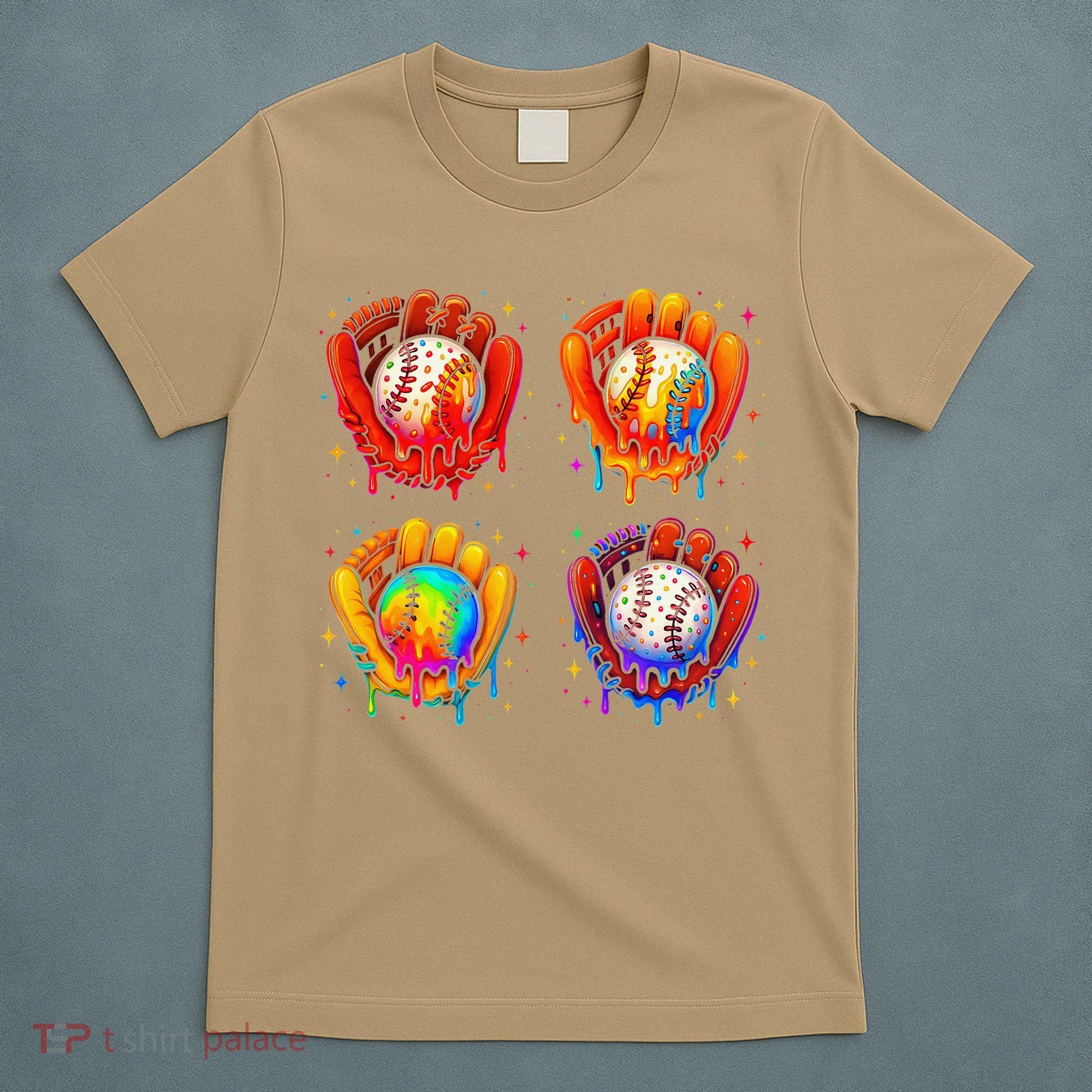 Baseball Drip Gloves Sweet Ice Cream Sprinkles T-Shirt