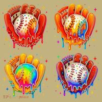 Baseball Drip Gloves Sweet Ice Cream Sprinkles T-Shirt thumb 7