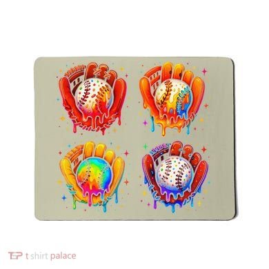 Baseball Drip Gloves Sweet Ice Cream Sprinkles Mousepad