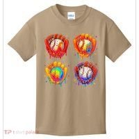 Baseball Drip Gloves Sweet Ice Cream Sprinkles Kids T-Shirt thumb 0