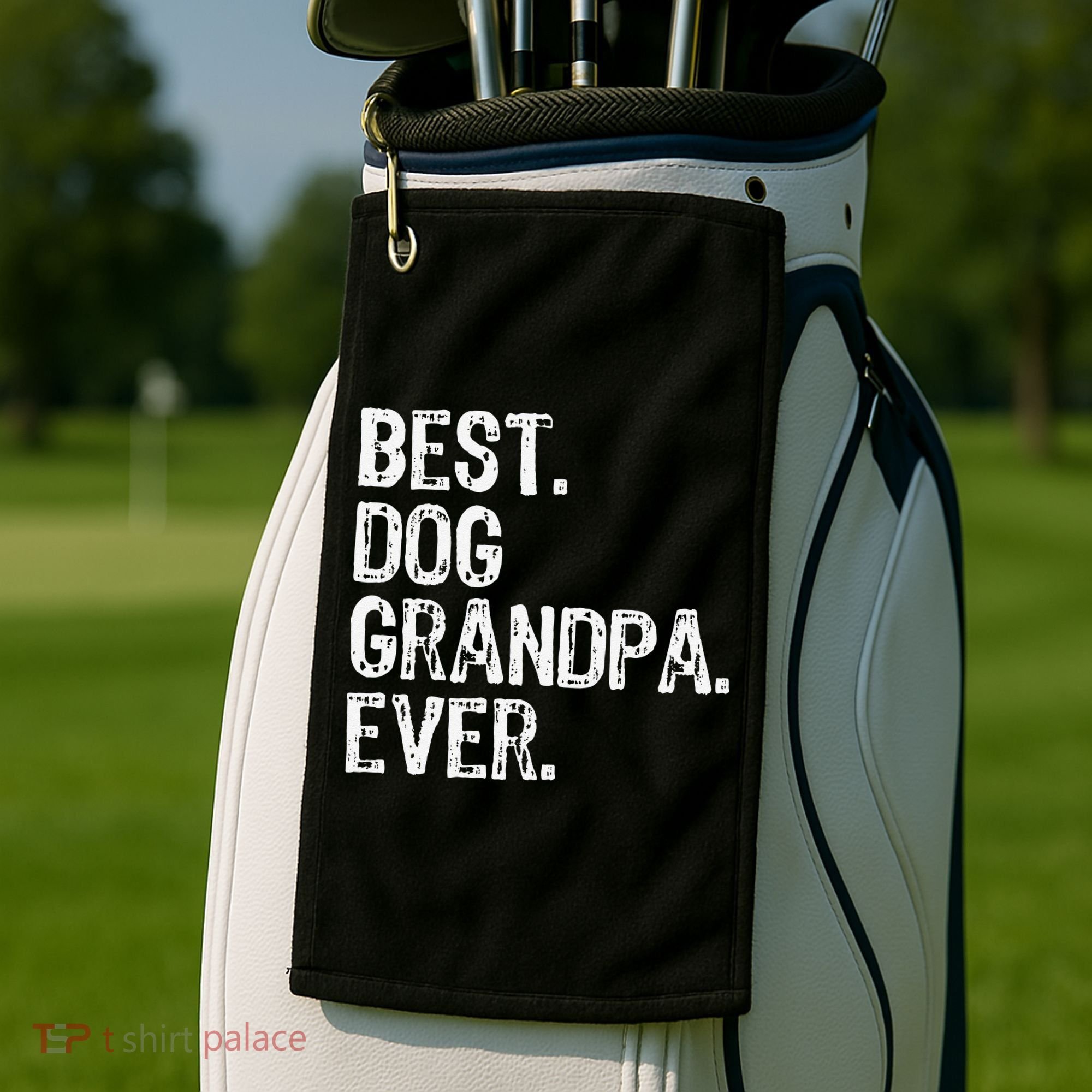 Best Dog Grandpa Ever Funny Cool Golf Towel