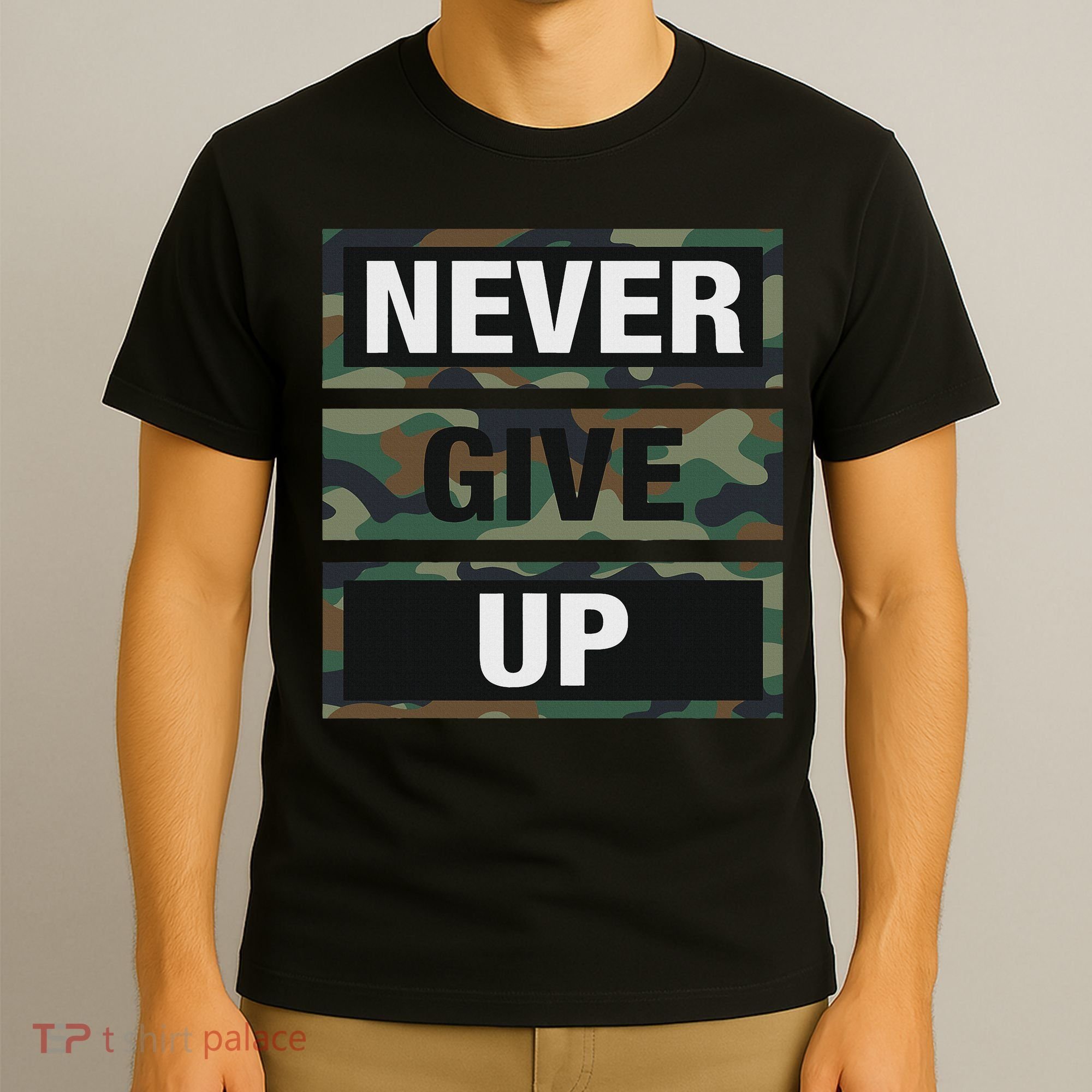 Bahaa's Don't Give Up Illustration Quotes Novelty  T-Shirt