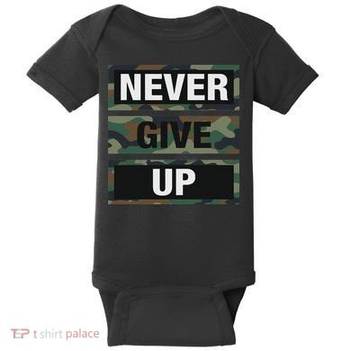 Bahaa's Don't Give Up Illustration Quotes Novelty  Baby Bodysuit