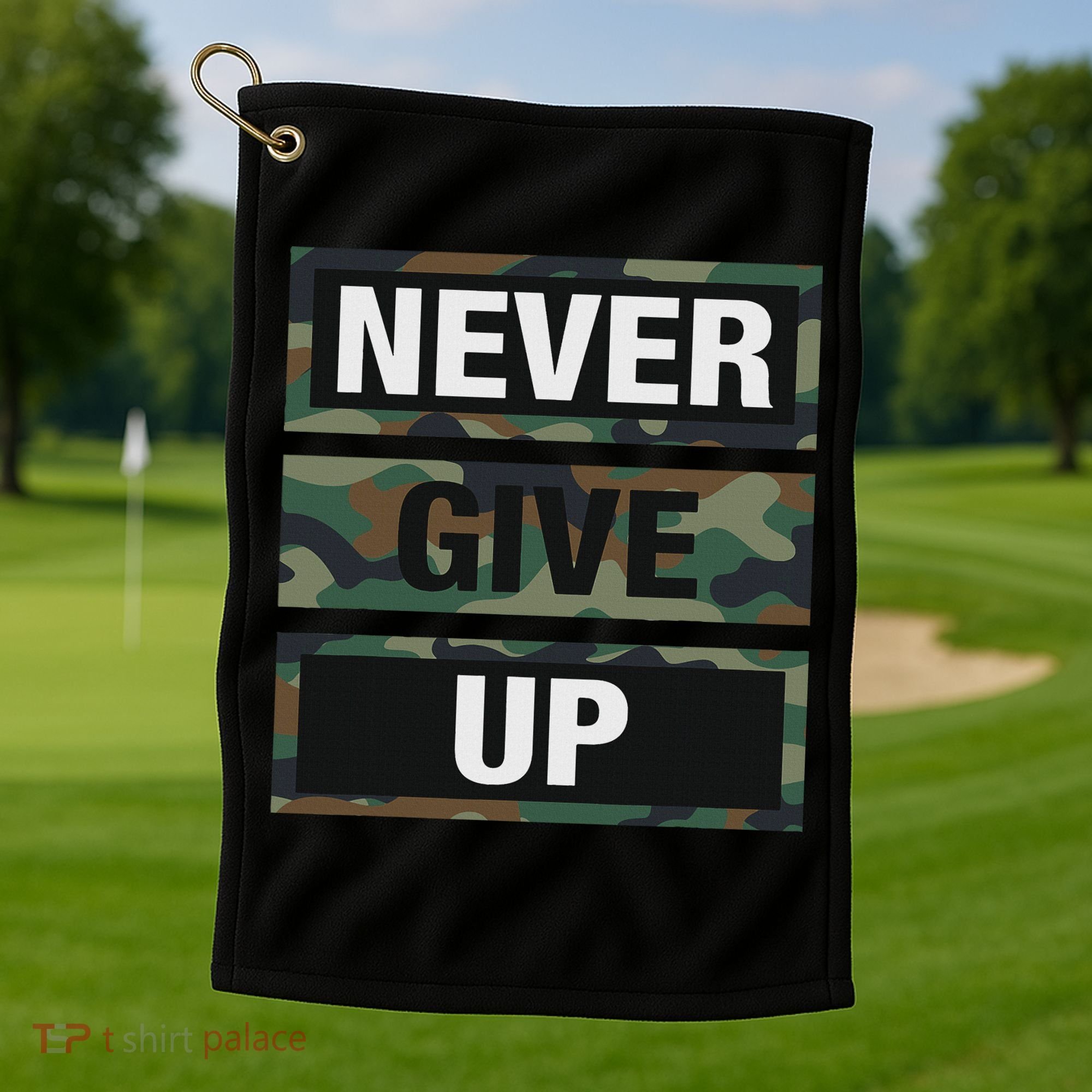 Bahaa's Don't Give Up Illustration Quotes Novelty  Golf Towel