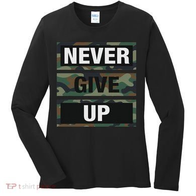 Bahaa's Don't Give Up Illustration Quotes Novelty  Women's Long Sleeve Shirt