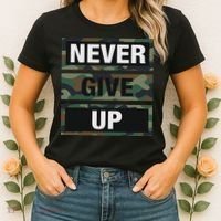 Bahaa's Don't Give Up Illustration Quotes Novelty  Women's T-Shirt thumb 2