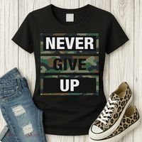 Bahaa's Don't Give Up Illustration Quotes Novelty  Women's T-Shirt thumb 3