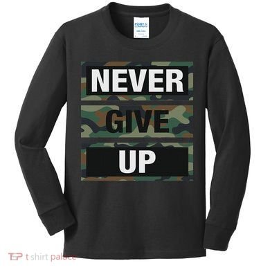 Bahaa's Don't Give Up Illustration Quotes Novelty  Kids Long Sleeve Shirt