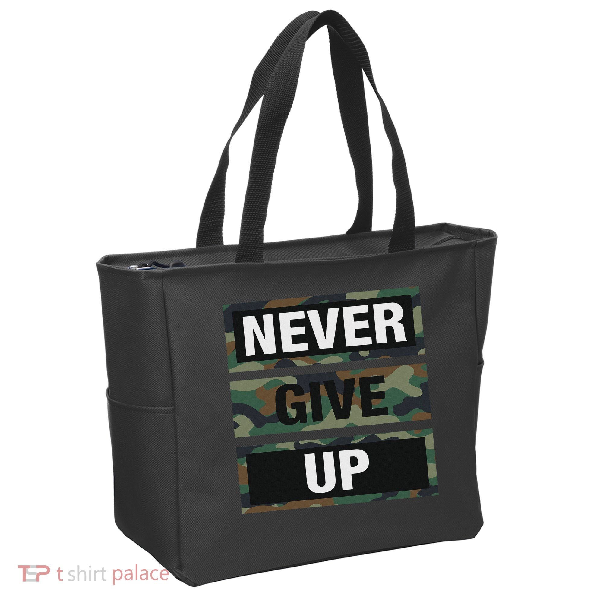 Bahaa's Don't Give Up Illustration Quotes Novelty  Tote Bag