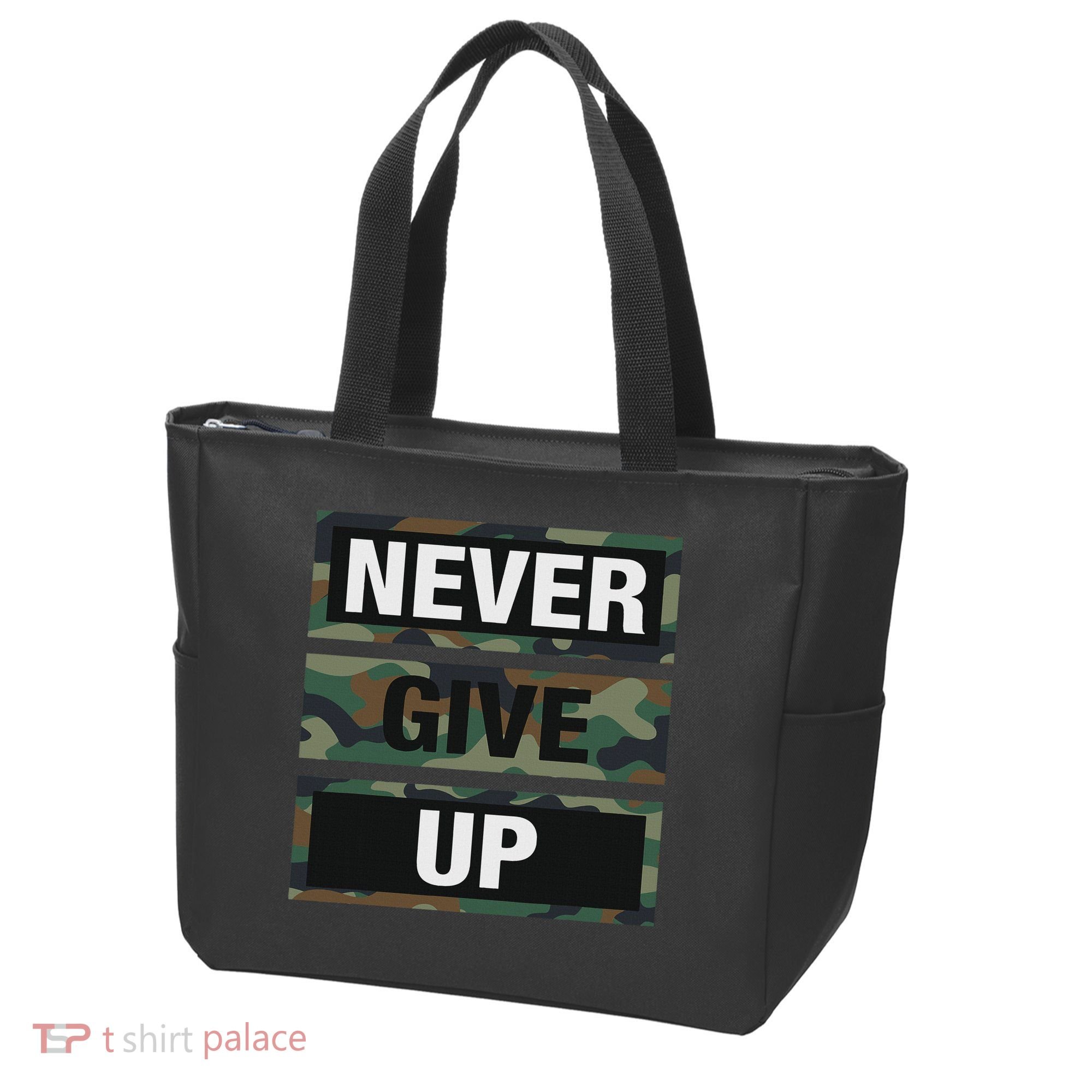 Bahaa's Don't Give Up Illustration Quotes Novelty  Tote Bag