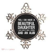 Beautiful Daughter Gun Shovel Alibi Conservative Dad Cool Gift Ornament thumb 0