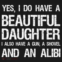 Beautiful Daughter Gun Shovel Alibi Conservative Dad Cool Gift Ornament thumb 1