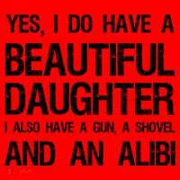 Beautiful Daughter Gun Shovel Alibi Conservative Dad Cool Gift Santa Hat thumb 1