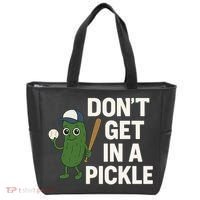 Baseball Don't Get In A Pickle Funny Tote Bag thumb 0