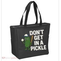 Baseball Don't Get In A Pickle Funny Tote Bag thumb 2
