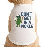 Baseball Don't Get In A Pickle Funny Doggie Tank thumb 0