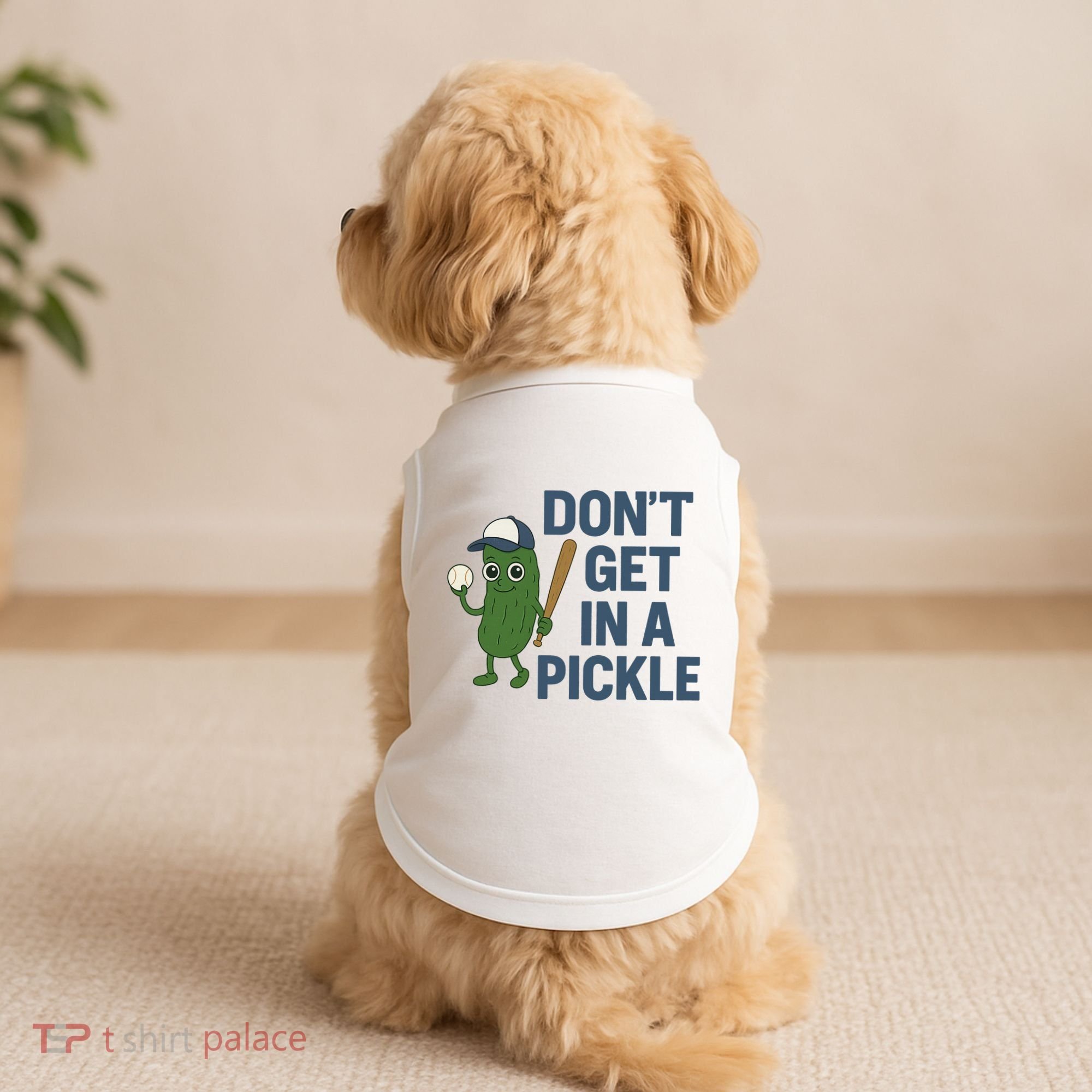 Baseball Don't Get In A Pickle Funny Doggie Tank