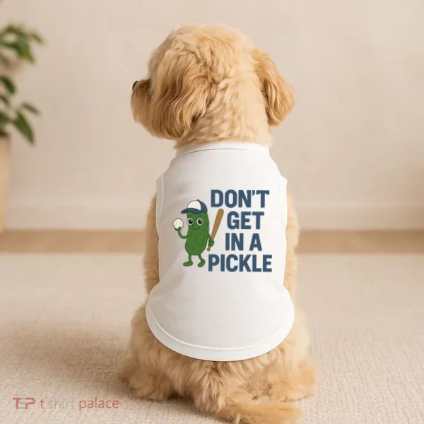 Baseball Don't Get In A Pickle Funny Doggie Tank