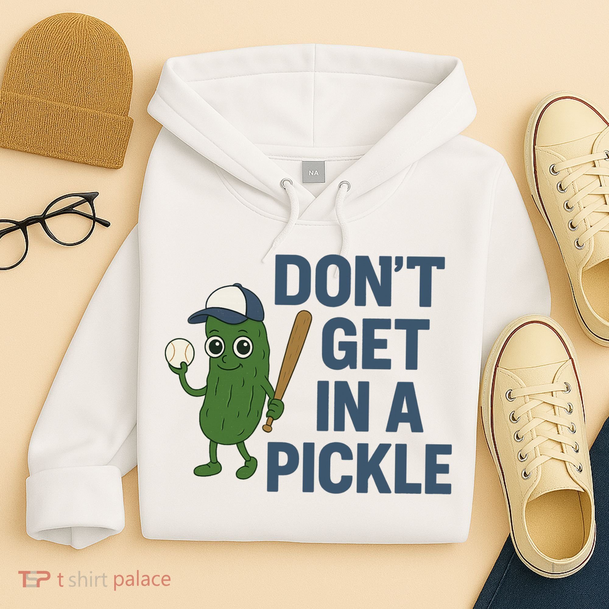 Baseball Don't Get In A Pickle Funny Hoodie
