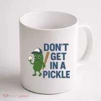 Baseball Don't Get In A Pickle Funny Coffee Mug thumb 1