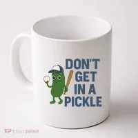 Baseball Don't Get In A Pickle Funny Coffee Mug thumb 0