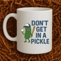 Baseball Don't Get In A Pickle Funny Coffee Mug thumb 2