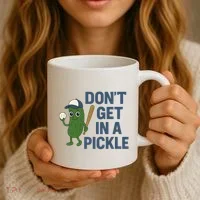 Baseball Don't Get In A Pickle Funny Coffee Mug thumb 3