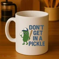 Baseball Don't Get In A Pickle Funny Coffee Mug thumb 4