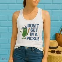 Baseball Don't Get In A Pickle Funny Women's Tank Top thumb 2
