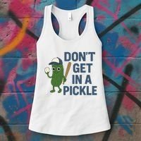 Baseball Don't Get In A Pickle Funny Women's Tank Top thumb 3