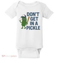Baseball Don't Get In A Pickle Funny Baby Bodysuit thumb 0