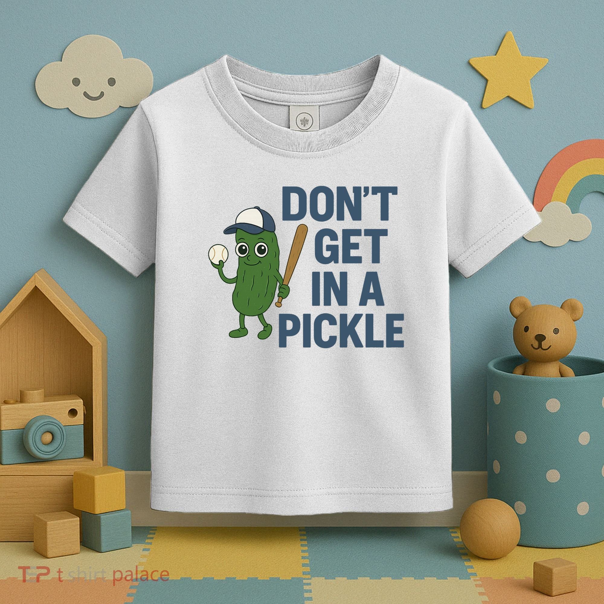 Baseball Don't Get In A Pickle Funny Toddler T-Shirt