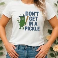 Baseball Don't Get In A Pickle Funny Women's T-Shirt thumb 2