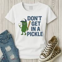 Baseball Don't Get In A Pickle Funny Women's T-Shirt thumb 3