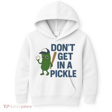 Baseball Don't Get In A Pickle Funny Kids Hoodie