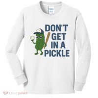 Baseball Don't Get In A Pickle Funny Kids Long Sleeve Shirt thumb 0