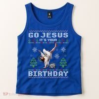 Break Dance Go Jesus ItS Your Birthday Merry Christmas Day Gift Tank Top thumb 2