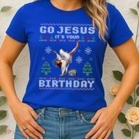Break Dance Go Jesus ItS Your Birthday Merry Christmas Day Gift Women's T-Shirt thumb 2