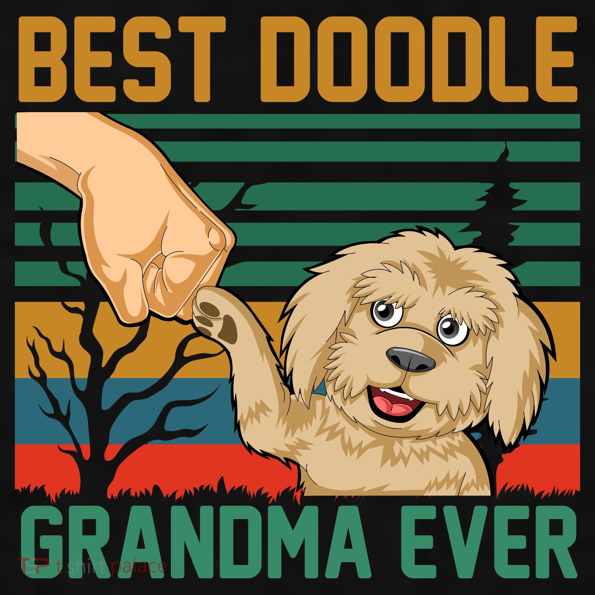 Best Doodle Grandma Ever Ladies PosiCharge Tri-Blend Wicking Tank