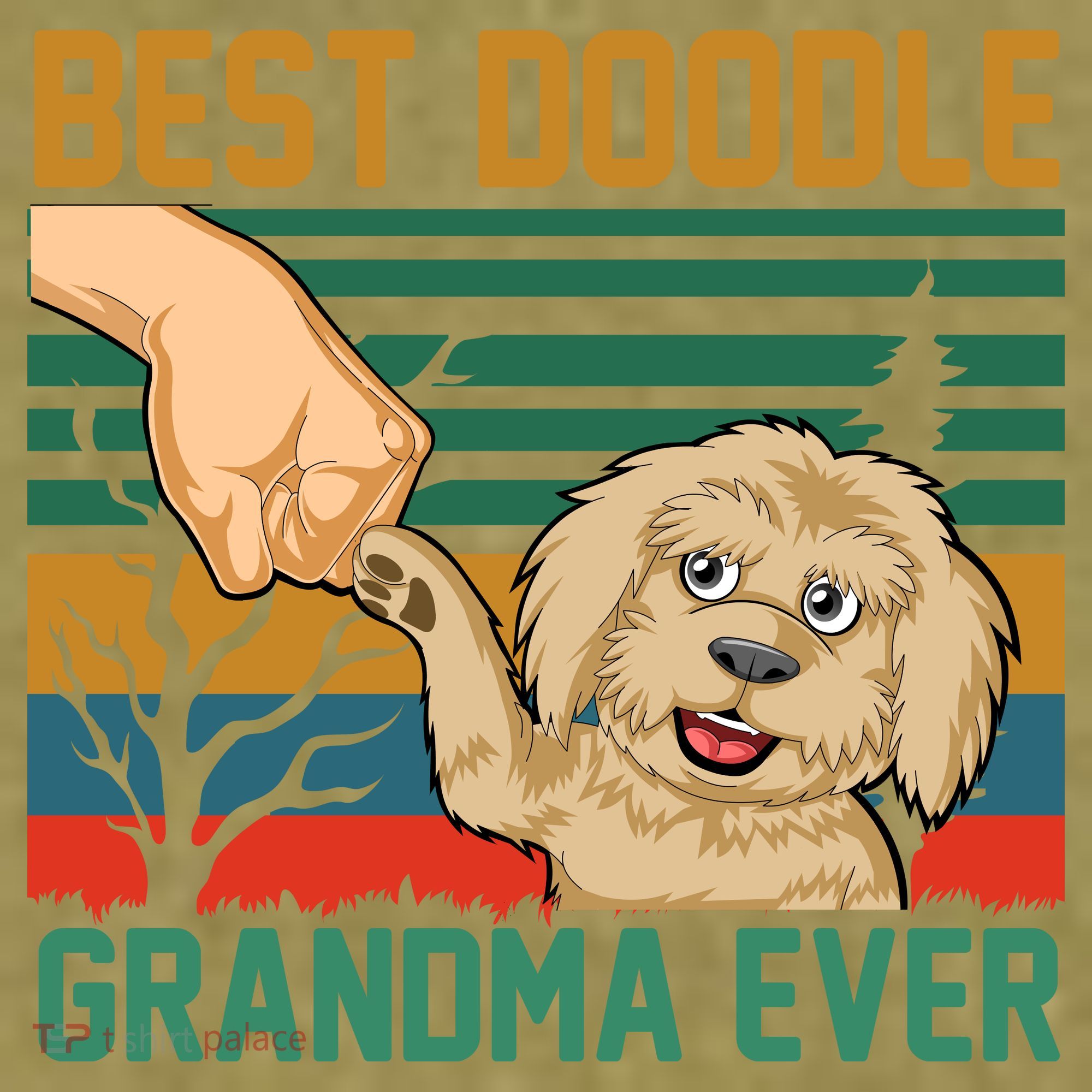 Best Doodle Grandma Ever Garment-Dyed Women's Muscle Tee
