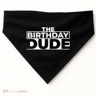 Birthday Dude Graphic Novelty USA-Made Doggie Bandana