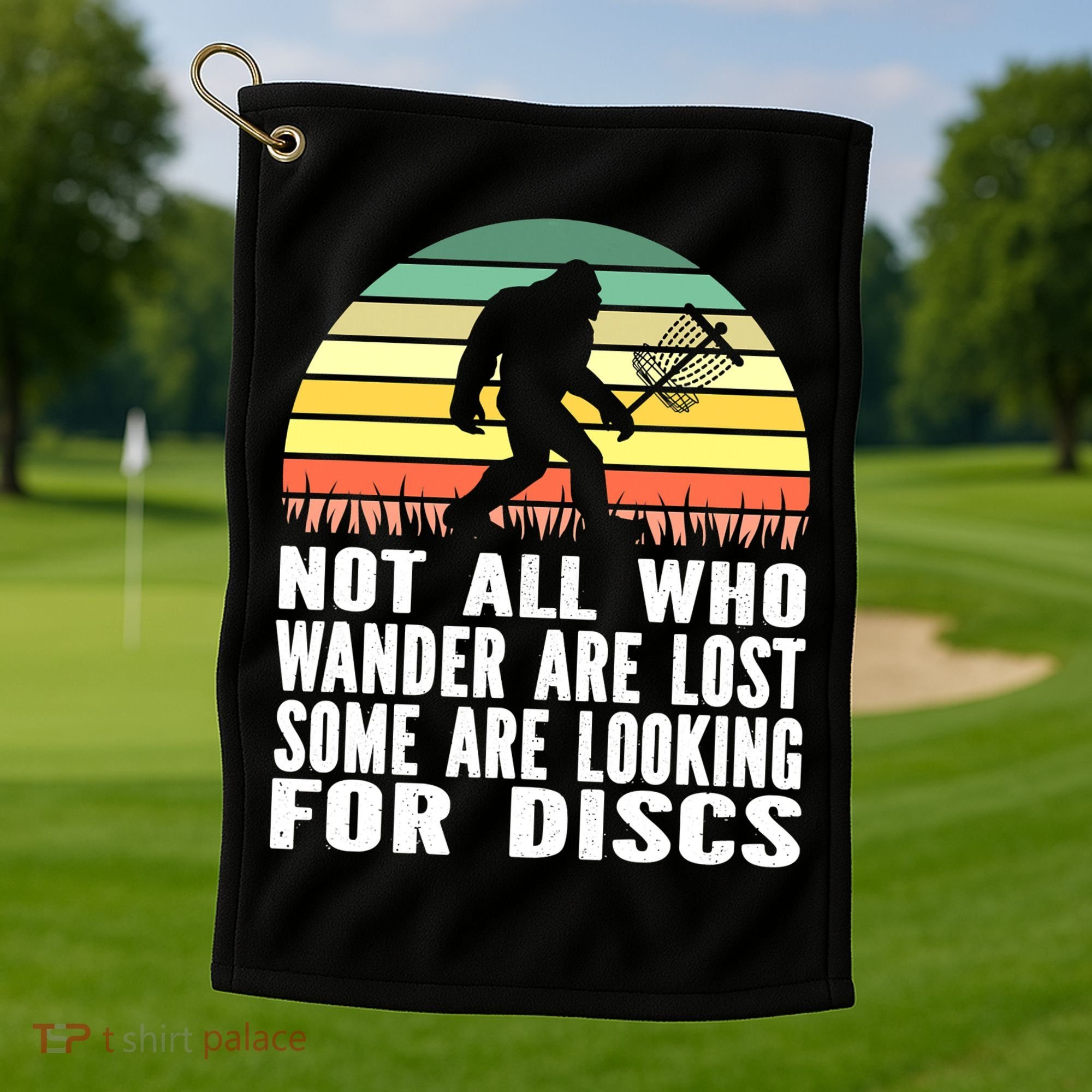 Bigfoot Disc Golf Sasquatch Funny Golf Ultimate Golf Towel
