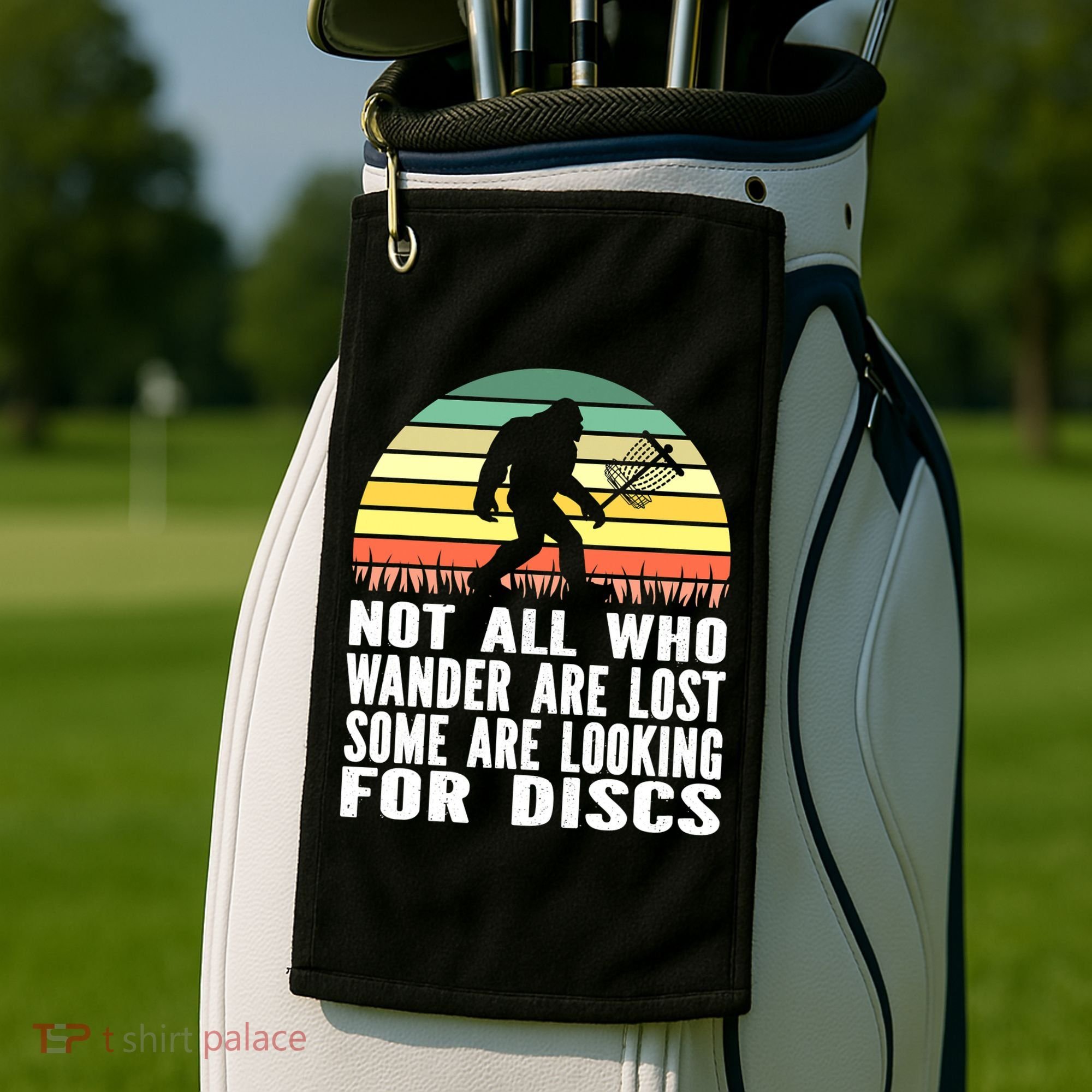 Bigfoot Disc Golf Sasquatch Funny Golf Ultimate Golf Towel