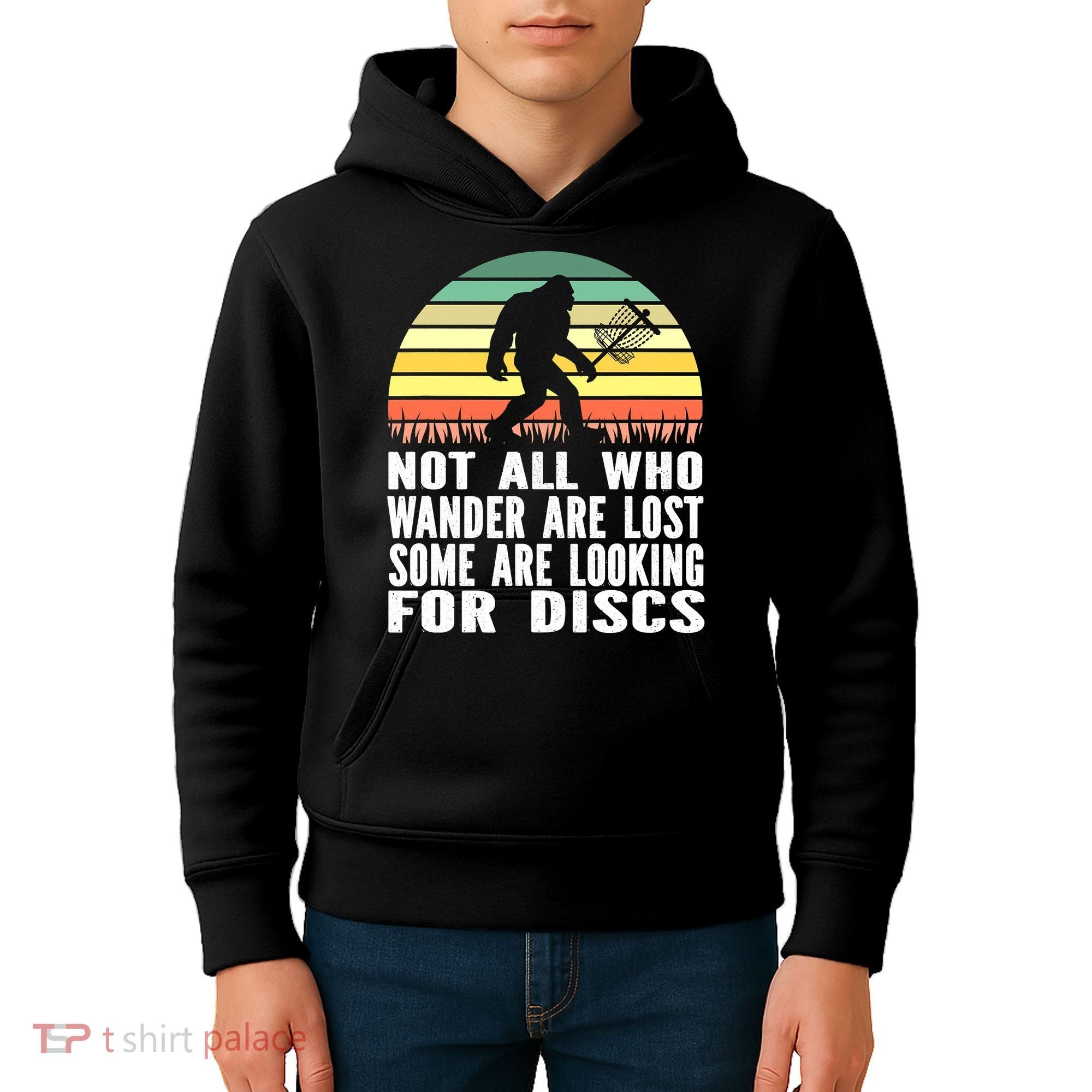 Bigfoot Disc Golf Sasquatch Funny Golf Ultimate Kids Hoodie