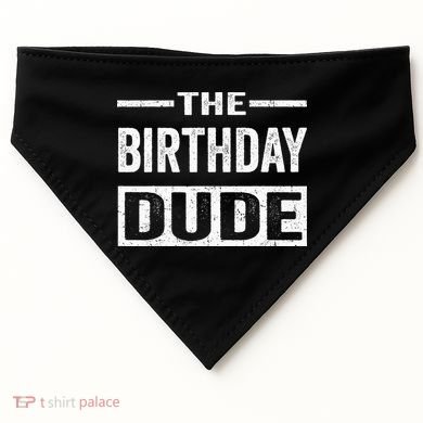 Birthday Dude Graphic Novelty Gift USA-Made Doggie Bandana