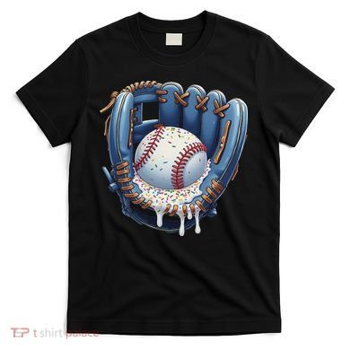 Baseball Drip Glove Ice Cream Drip Sports T-Shirt