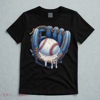 Baseball Drip Glove Ice Cream Drip Sports T-Shirt thumb 5