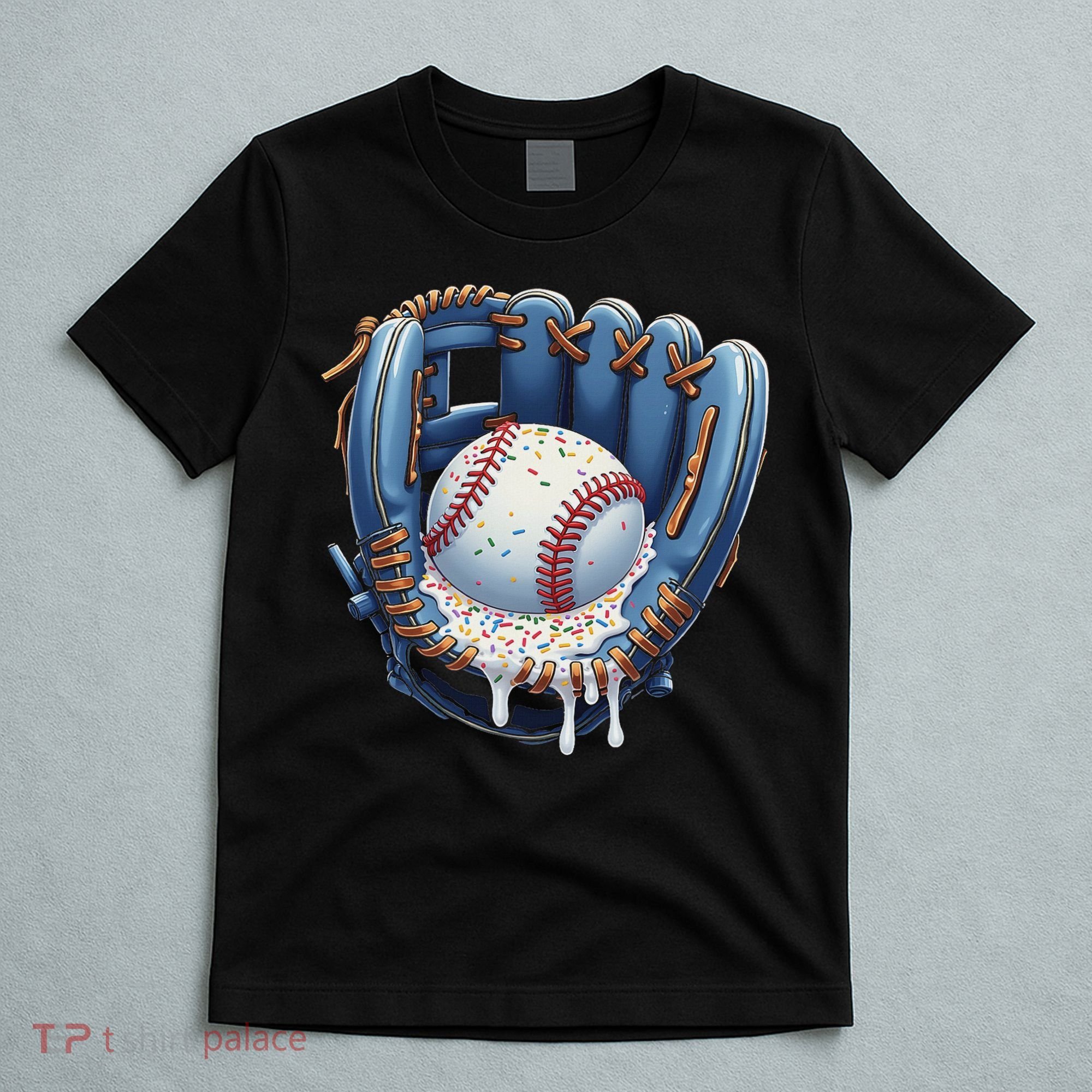 Baseball Drip Glove Ice Cream Drip Sports T-Shirt