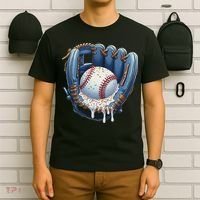 Baseball Drip Glove Ice Cream Drip Sports T-Shirt thumb 6