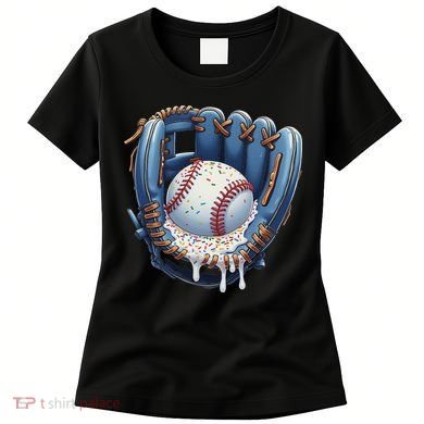 Baseball Drip Glove Ice Cream Drip Sports Women's T-Shirt
